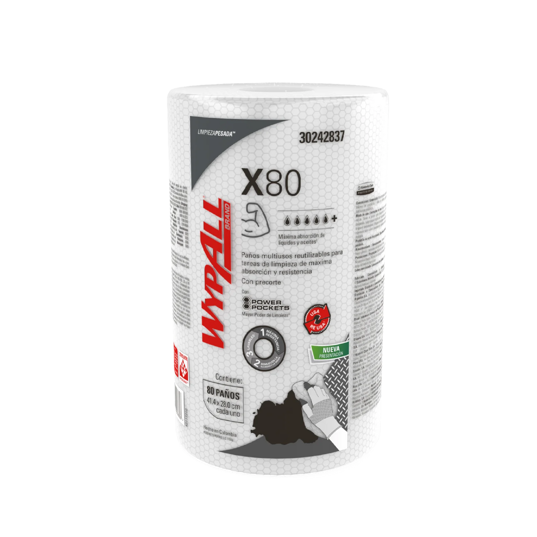 WypAll Paño de limpieza X80 Rollo Regular | 30242837