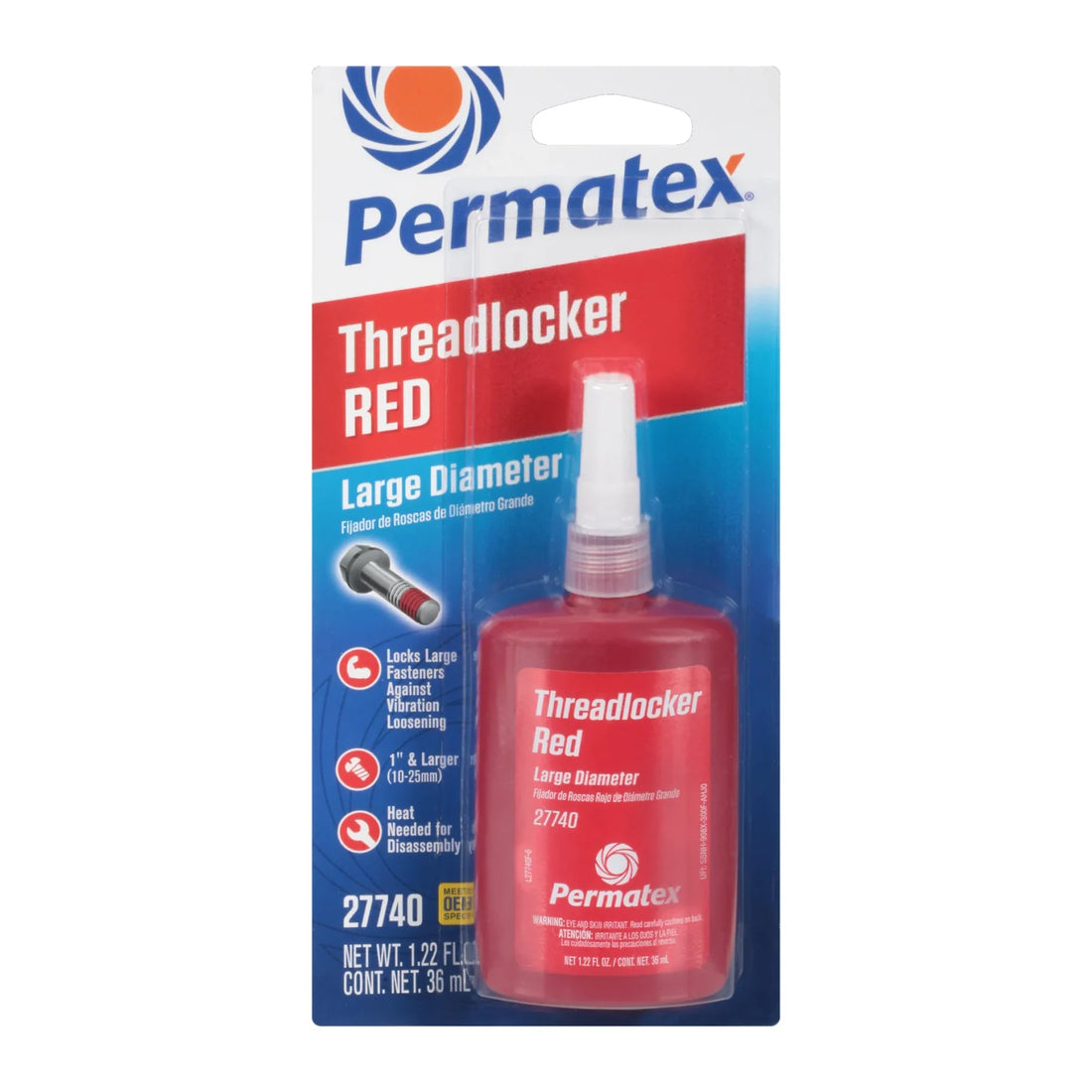 PERMATEX TRABADOR DE PERNOS DE GRAN DIÁMETRO ROJO 36 ML | 27740