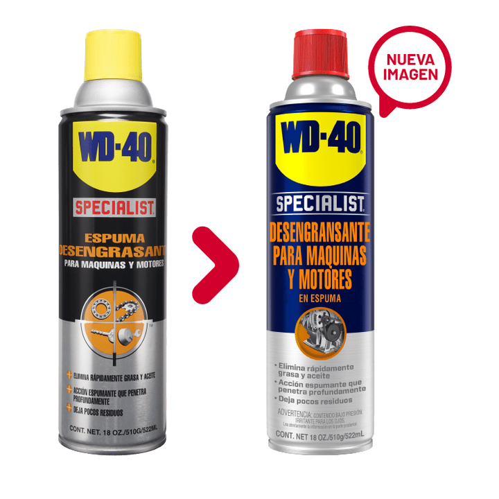 WD-40 SPECIALIST ESPUMA DESENGRASANTE DE MÁQUINAS Y MOTORES | 18 OZ | 560033