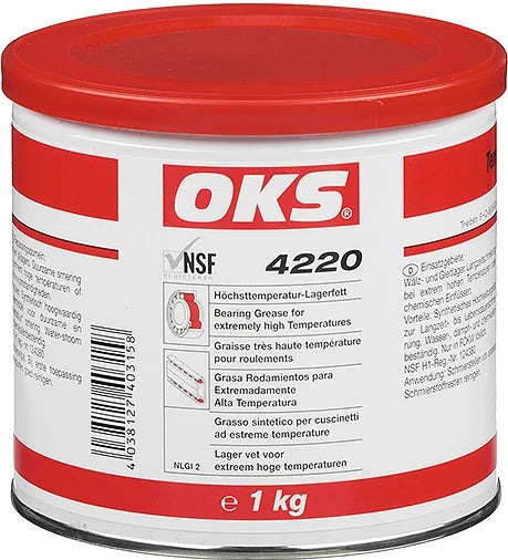 OKS 4220 GRASA PARA COJINETES DE GRADO ALIMENTICIO PARA TEMPERATURAS EXTREMADAMENTE ALTAS | 1 KG