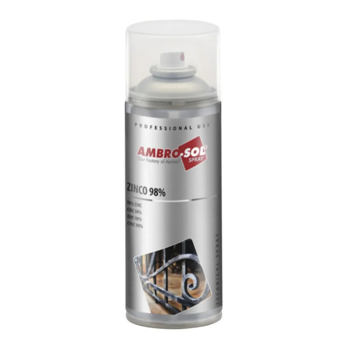 AMBRO-SOL SPRAY GALVANIZADOR FRÍO ZINC 98% GRIS MATE | 400 ML