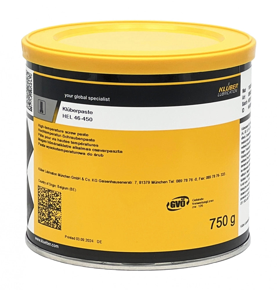 KLÜBERPASTE HEL 46-450 PASTA DE ALTA TEMPERATURA | 750 G | 943150121